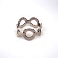 Bracelet moderniste danois en argent 925, maillons circulaires, 19 cm, 68 g