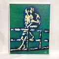 "Abenddämmerung - Œuvre d'Henri ROSPECK, Acrylique/Huile sur Isorel, certificat inclus"