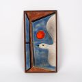 Plaque en céramique émaillée de Gilbert Valentin : mouette, vers 1960