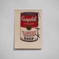 Carte postale signée Campbell's Soup par A. Warhol, 14 x 9 cm