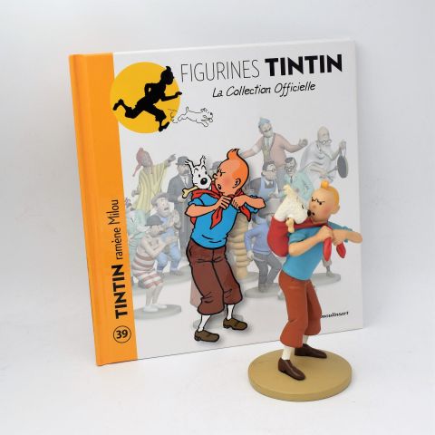 (TINTIN - COLLECTION), #39 , TINTIN ramène Milou "Le Temple du soleil", Figurine Résine