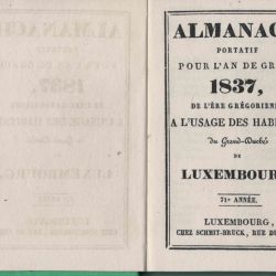 Almanach 1837 du Grand-Duché de Luxembourg - Édition luxueuse en reliure verte