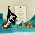 (ASTÉRIX) LEBLON-DELIENNE : The Shipwrecked Pirates (two parts forming a bookend and flag) (LAS04), figure from the GOSCINNY & UDERZO universe, 2002 original box, certificate #811/1500, length 35 cm