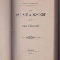 "Eine Hochzeit in Mondorf": luxemburgischer Roman von Joseph Moressée (1887)