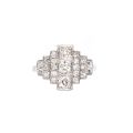 Art Deco platinum ring with old diamonds, timeless elegance and refinement