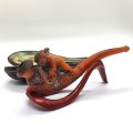 Pipe en écume d'ange, tige en ambre, début XXe, à restaurer