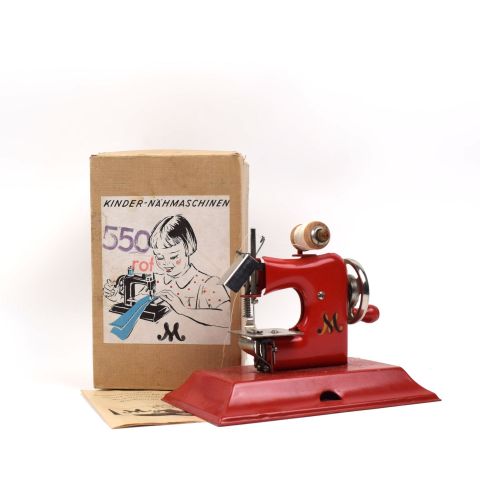 Machine à coudre pour enfants, modèle 550, tôle rouge, avec boîte d'origine