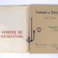 Réunion de deux catalogues des verreries de Meisenthal, début XXème siècle