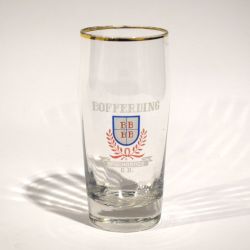 Vintage Bofferding beer glass, gold rim, 60s/70s, 15.5 cm