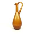 Ensemble vintage : Carafe et verres en verre de Biot orangé