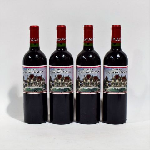 Collection unique : 4 bouteilles millésimées 2009 du château Rauzan-Ségla, avec étiquette Karl Lagerfeld !