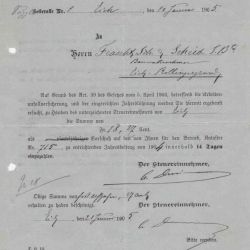 Document comptable de la société d'assurance Grozherz : 1905, Luxemburgische Unfallverscherungsgesellschaft