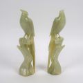 Paire d'oiseaux du paradis en jade du XXe siècle, 25 cm