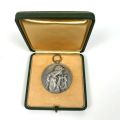 Gedenkmedaille 75 Jahre Chorale Ste Cécile, versilberte Bronze, 1959, mit Box