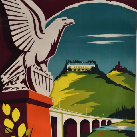 Affiche touristique Ettelbruck : Porte des Ardennes, Lex Weyer, années 50