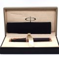 Parker Füllfederhalter in Schwarz und Silber, Weißgoldfeder, mit Originalbox