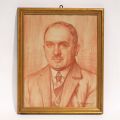 Portrait d'homme de Josy Meyers (1902-1970) : Sanguine signée et datée, 47 x 37 cm