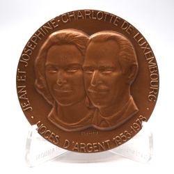 Bronze medal for the silver wedding of Grand Duke Jean and Joséphine-Charlotte