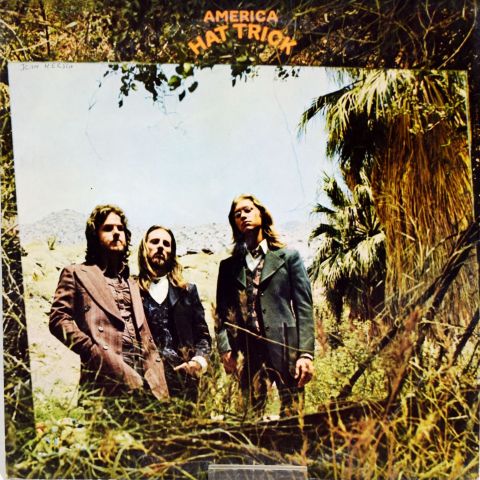 America : "Hat Trick", disque vinyle en bon état, 33 tours, 1973
