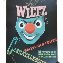 Affiche touristique du "Rallye des Folies Carnavalesques" de 1956 par René Wismer