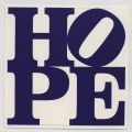 Signed silkscreen "Hope bleu" by R. Indiana (28/300, 39 x 39cm)