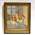 Tableau floral signé et daté de Jean Coffin, huile sur toile