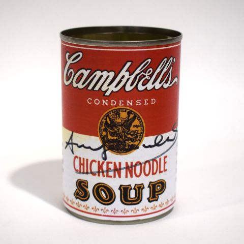 Boîte de conserve Campbell's Chicken Noodle Soup signée par A. Warhol, sans certificat