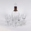 Ensemble de verrerie Murano Médicis, verres à liqueur et carafe décorative