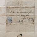 Lettre notariale avec timbre bleu et cachet postal de Luxembourg