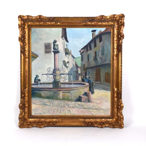 Huile sur toile de Félix Corren, signée et datée 1932, format 56 x 51 cm