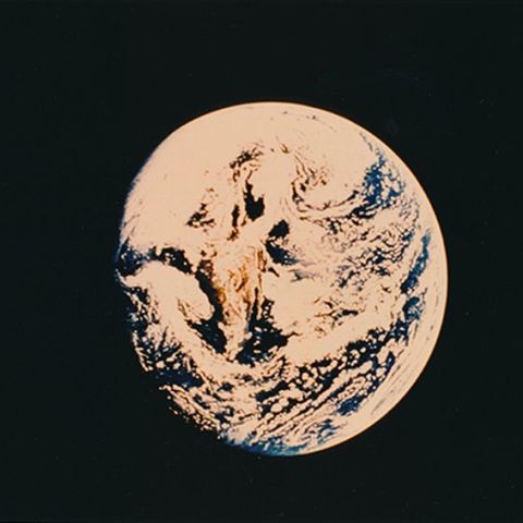 Apollo 11 : Vue emblématique de la Terre, tirage photographique d'époque Kodak, 1969