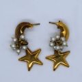 Gold-plated 925 sterling silver earrings, light elegance, 7.96g