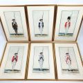 Collection of 6 engravings detailing 18th-century French military uniforms