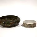 Ensemble de bol en émail cloisonné et coupelle en porcelaine chinoise