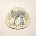 Vide-poche triangulaire en porcelaine Peynet, décor amoureux, diamètre 19,5 cm