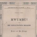 "Mwumbu ! Oder de Gele'nten Neger : Partition et paroles rares de Max MENAGER"