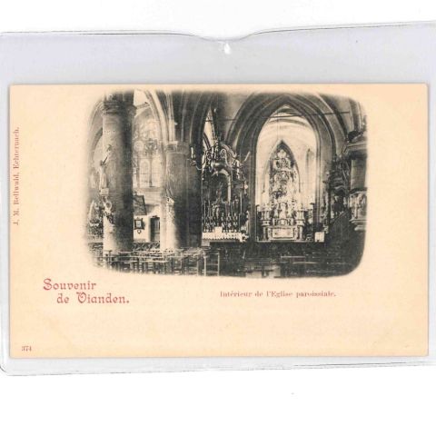 Cartes anciennes de l'intérieur de l'église de Vianden, Bellwald, 1897 et 1900