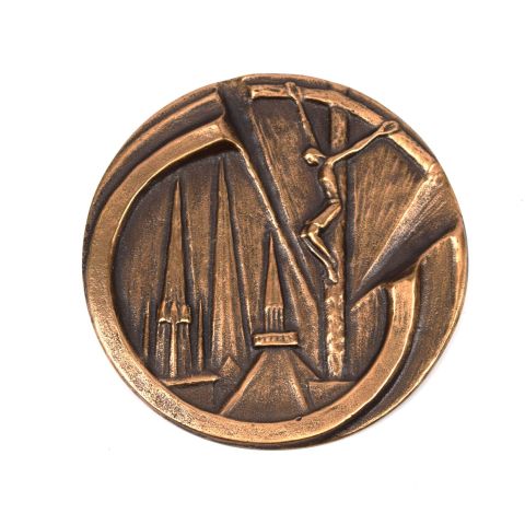 Médaille bronze du Pape Jean-Paul II, Luxembourg, visite 1985, 85 mm