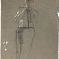 "Étude de drapé sur biface : Jeune homme au repos, Jacoby (1891-1936)"
