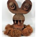 Masque de danse Mambila authentique : œuvre d'art thérapeutique d'Afrique centrale. H. 57cm