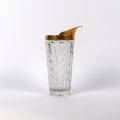 Pichet à cocktail en cristal Val Saint Lambert, doré à l'or fin