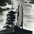 Rare photograph of a concept drawing of the space shuttle 1970