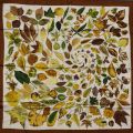 Foulard en soie Hermès "Tourbillon" automnal, neuf avec boîte, 90x90 cm