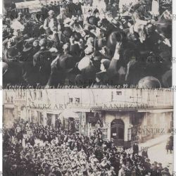 The entry of French troops into Luxembourg in 1918 in 2 photo cards