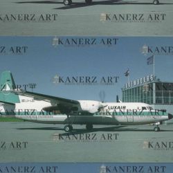 Set of 3 postcards of the LUXAIR Fokker F-50 at Luxembourg airport