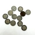 Sammlung von 12 10-Cent-Münzen aus Kupfernickel, Jahr 1901