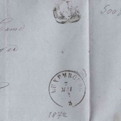 Enveloppe-facture du tissage de calicots à Luxembourg en 1872 avec cachets postaux