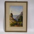 Aquarelle signée d'Ernest Werling datée de 1899, représentant Berncastel (Palatinat)