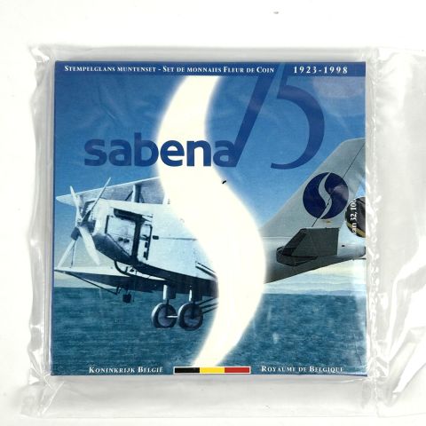 Coffret Fleur de Coin Belgique : 10 valeurs faciales et médaille Sabena 1998
