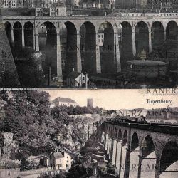 Two old postcards of Luxembourg bridges